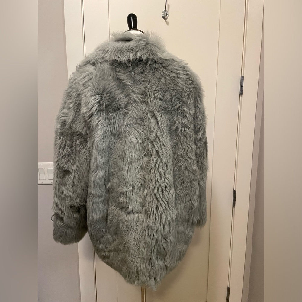 PELLICCE FUR shearling lamb skin Grayish Mint stunning !!! $980 - Picture 4 of 7